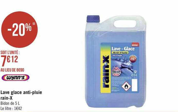 lave glace anti-pluie wynn's