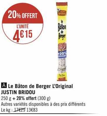 le bâton de berger l'original justin bridou