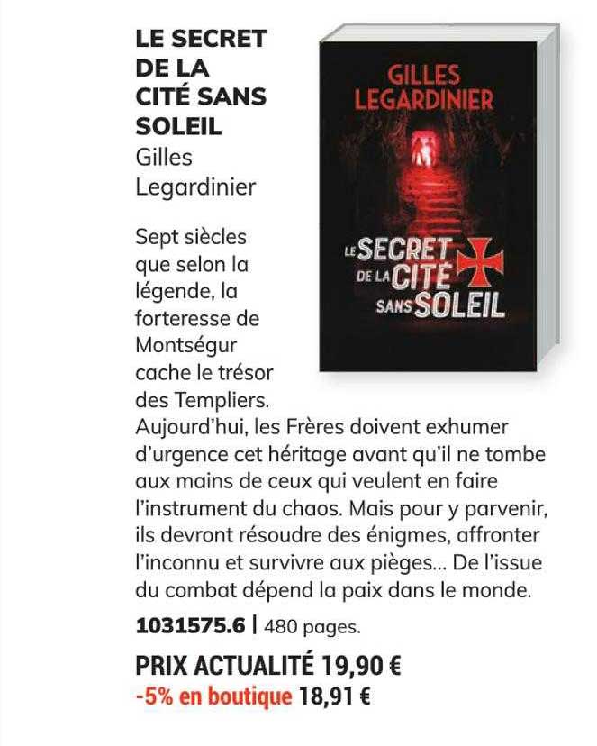 le secret de la cité sans soleil - gilles legardinier