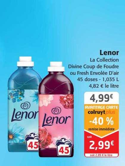 lenor la collection divine coup de foudre ou fresh envolée d'air