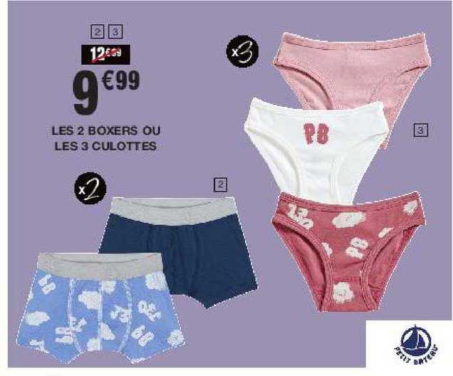 les 2 boxers ou les 3 culottes petit bateau