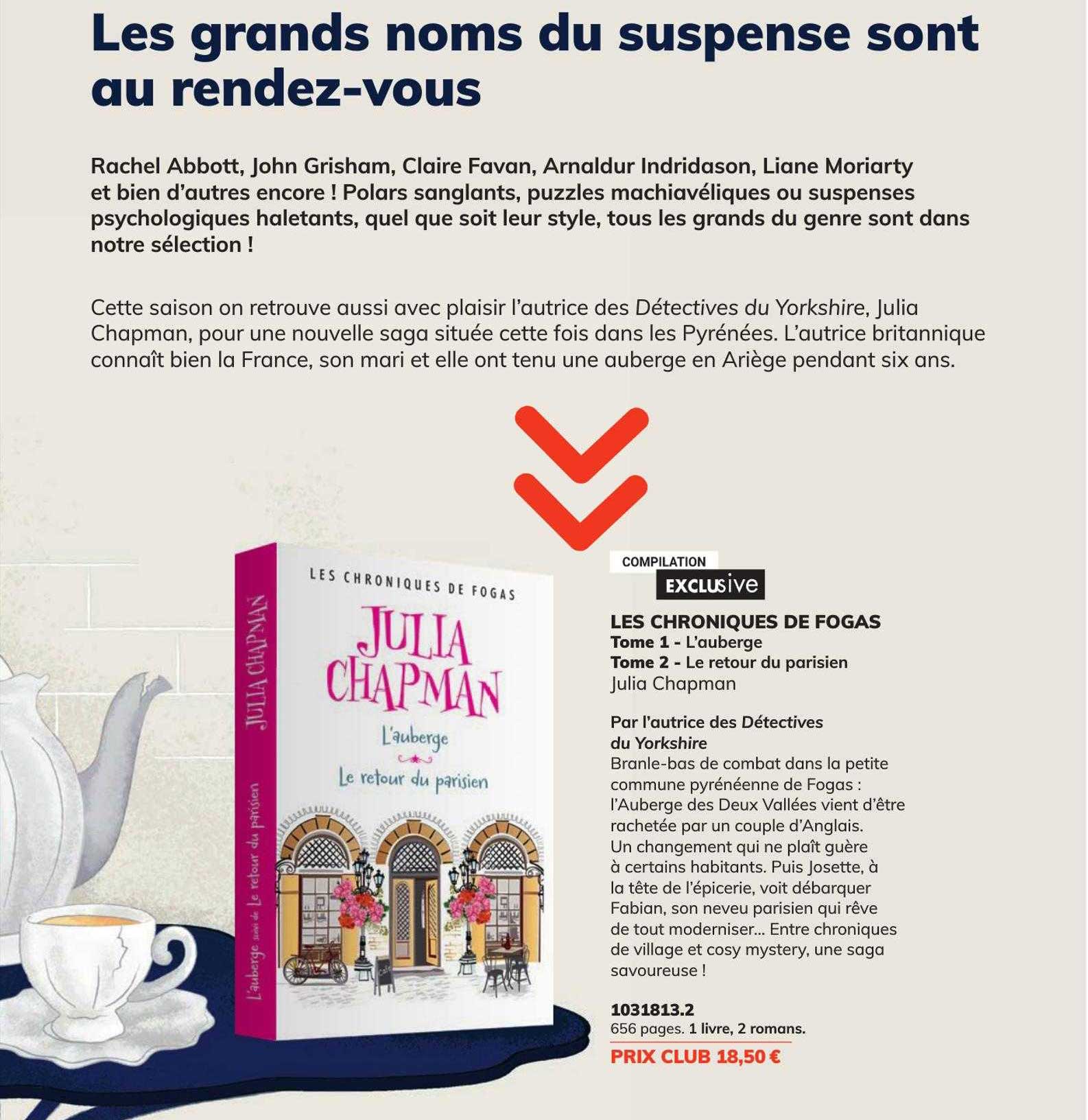 les chroniques de fogas tome 1 - l'auberge, tome 2 - le retour du parisien - julia chapman