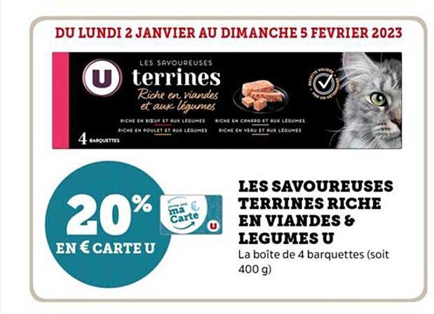 les savoureuses terrines riches en viandes & légumes u