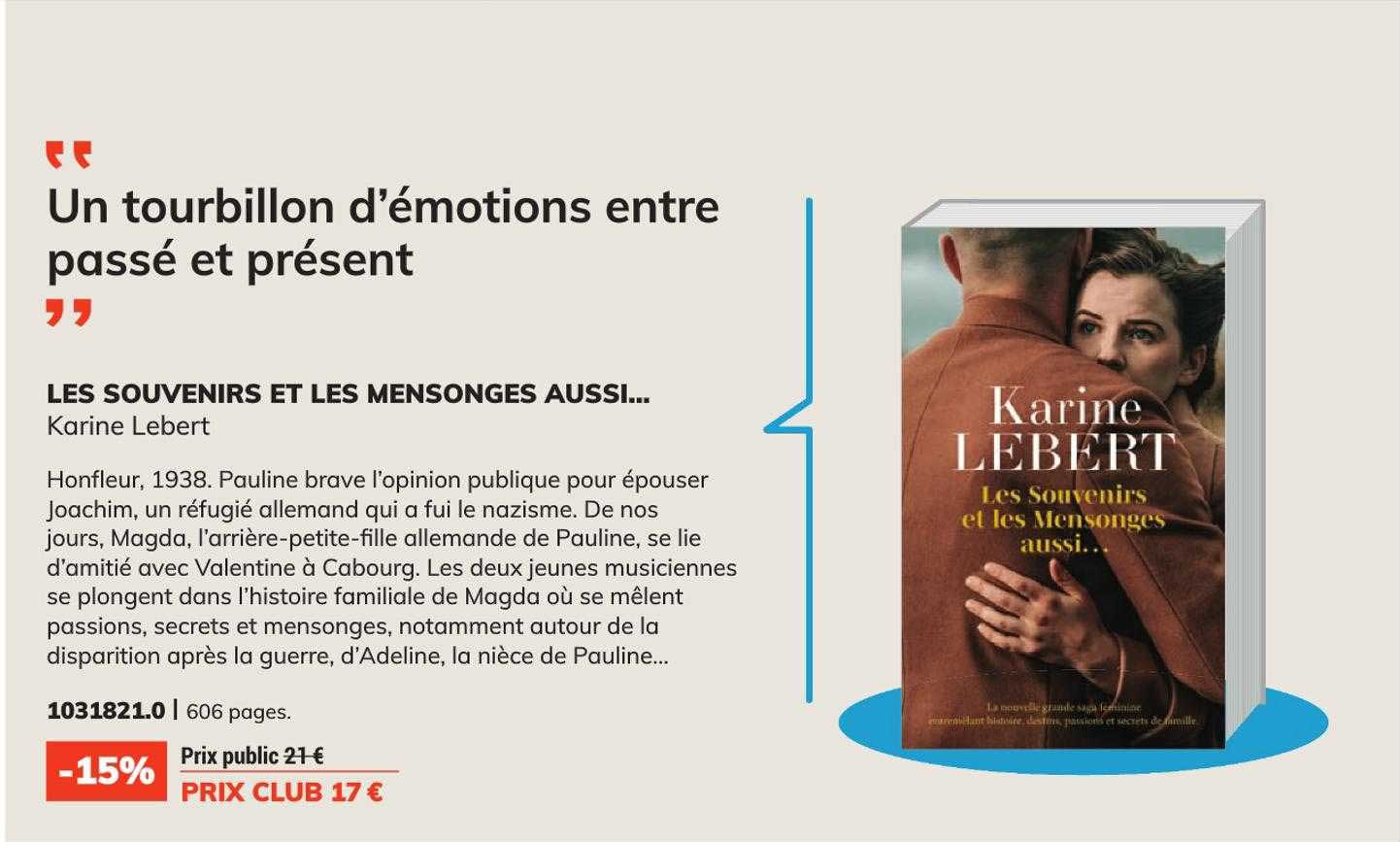 les souvenirs et les mensonges aussi...- karine lebert