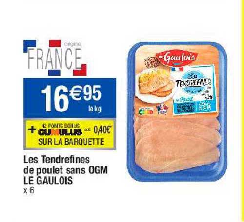 les tendre fines de poulet sans ogm le gaulois
