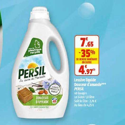 lessive liquide douceur d'amande persil