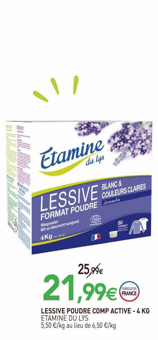 lessive poudre comp active étamine du lys