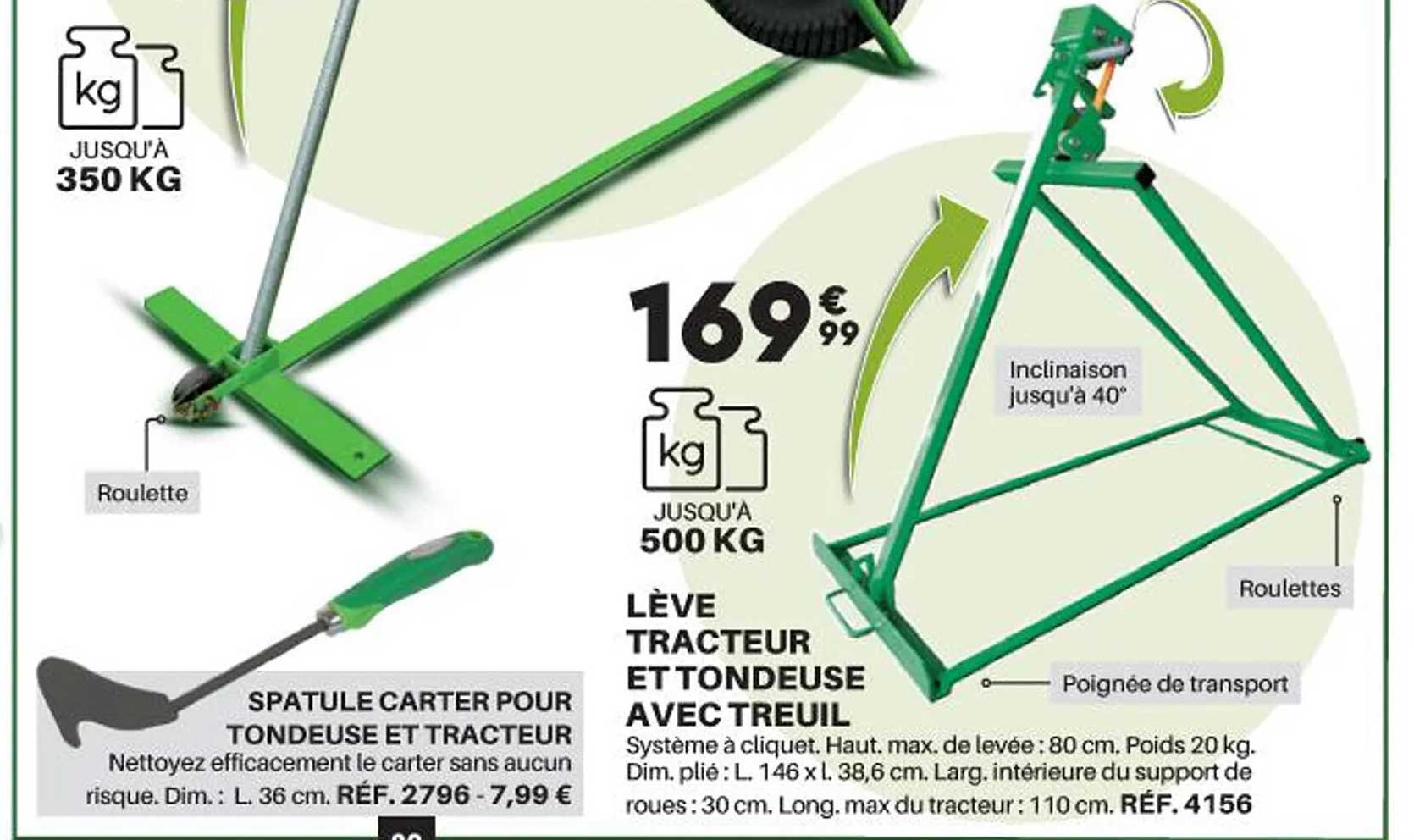 lève tracteur et tondeuse avec treuil