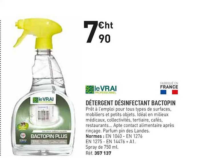 levrai détergnet désinfectant bactopin