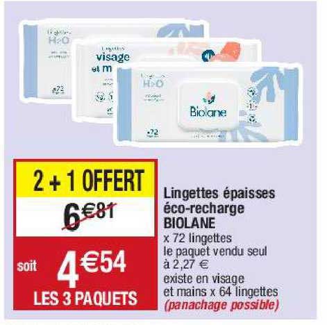 lingettes épaisses éco-recharge biolane