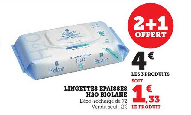 lingettes épaisses h20 biolane