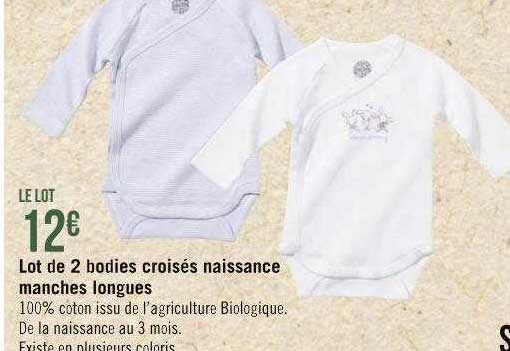 lot de 2 bodies croisés naissance manches longues
