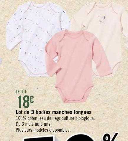 lot de 3 bodies manches longues