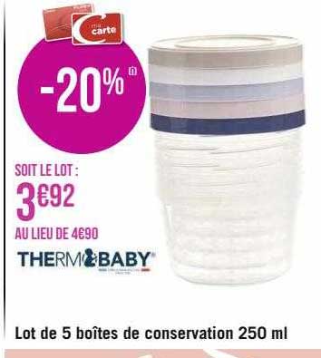 Lot De 5 Boîtes De Conservation 250 Ml Thermobaby