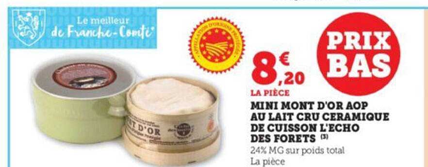 mini mont d'or aop au lait cru céramique de cuisson l'écho des forêts