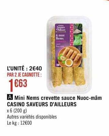 mini nems crevette sauce nuoc-mâm casino saveurs d'ailleurs