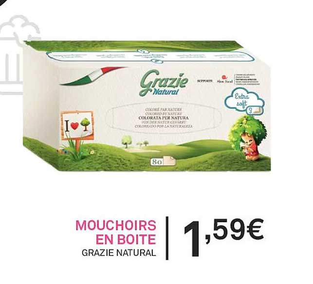 mouchoirs en boîte grazie natural