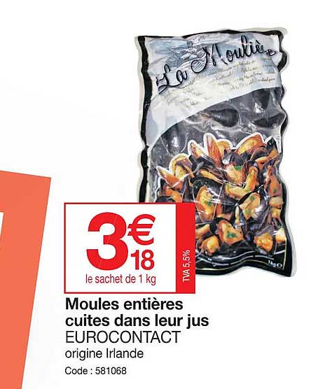 moules entières cuites dans leur jus eurocontact