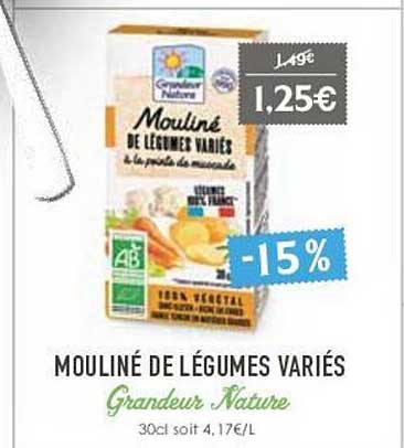 mouliné de légumes variés grandeur nature