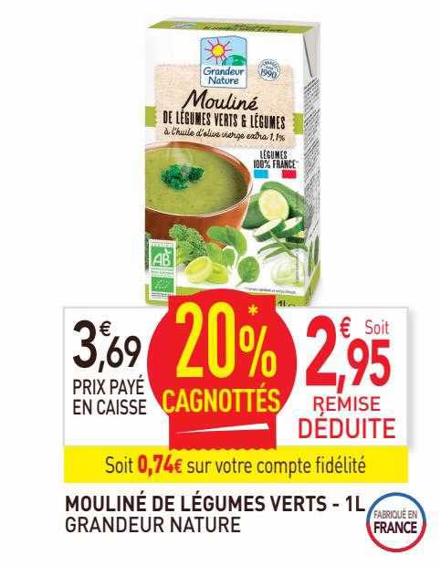 mouliné de légumes verts grandeur nature