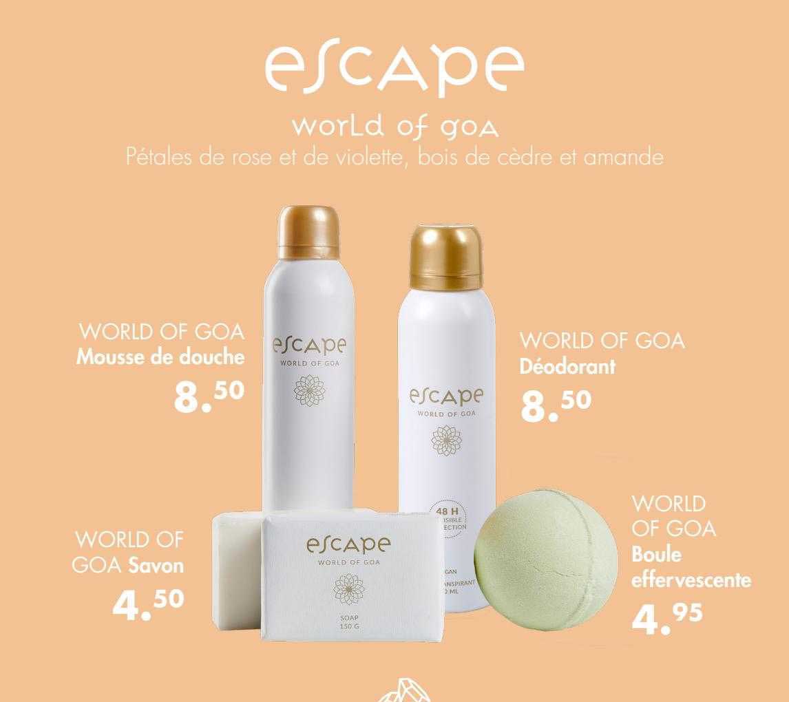 mousse de douche world of goa, savon world of goa, déodorant world of goa, boule effervescente world of goa
