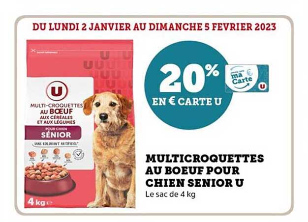 multi croquettes au boeuf pour chien senior u
