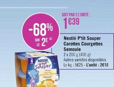 nestlé p'tit souper carottes courgettes semoule