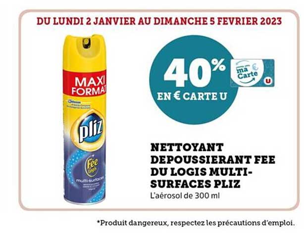 Nettoyant Dépoussiérant Fée Du Logis Multi-surfaces Pliz