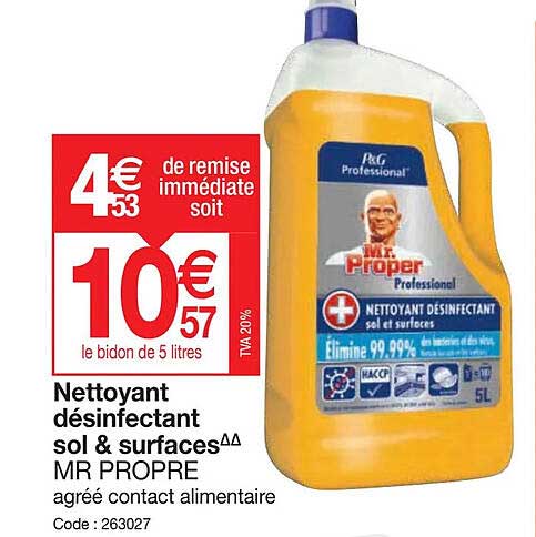 nettoyant désinfectant sol & surfaces mr propre