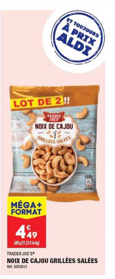 noix de cajou grillées salées trader joe's