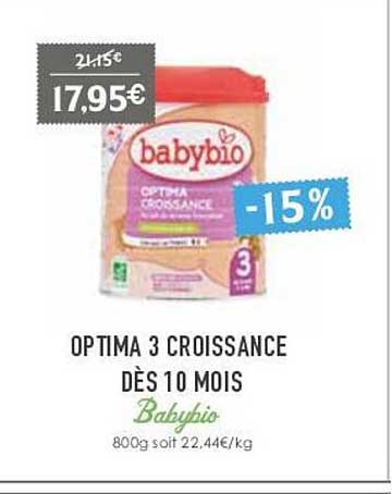 Optima 3 Croissance Dès 10 Mois Babybio