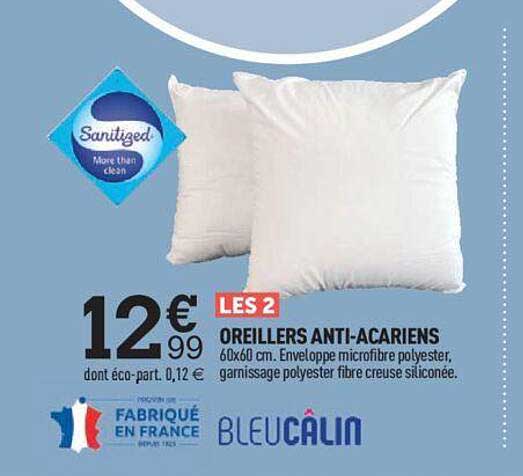 Oreillers Anti-acariens Bleu Câlin