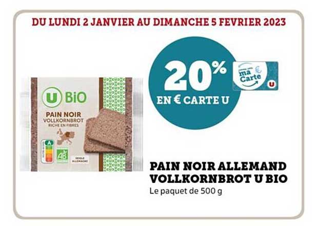 pain noir allemand vollkornbrot u bio