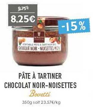 Pâte à Tartiner Chocolat Noir- Noisettes Bovetti
