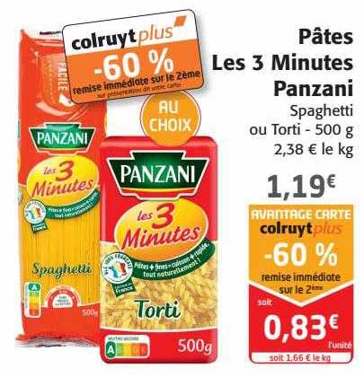 pâtes les 3 minutes panzani