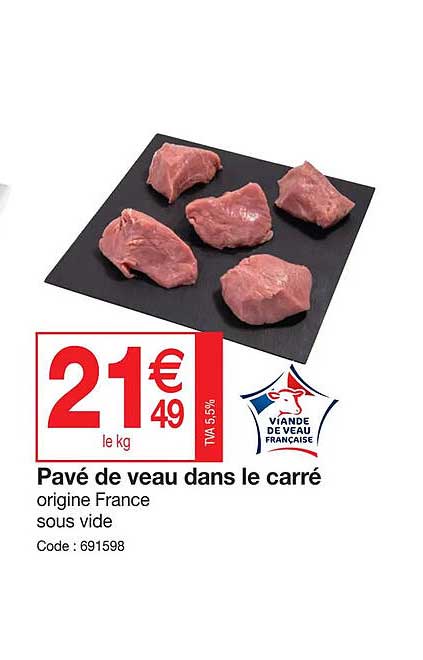 pavé de veau dans le carré