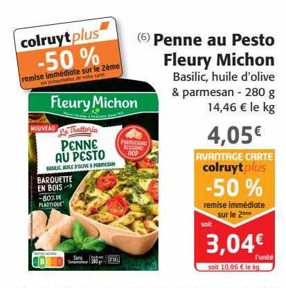 penne au pesto fleury michon
