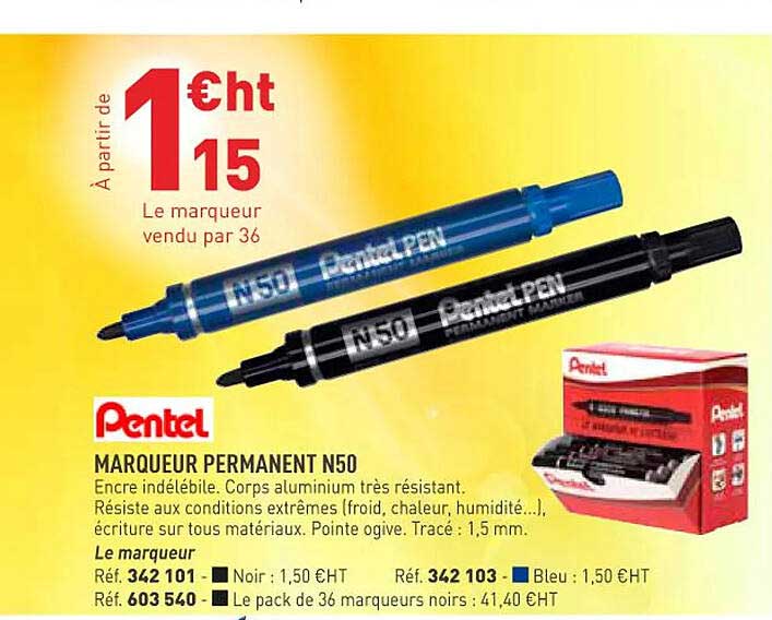 pentel marqueur permanent n50