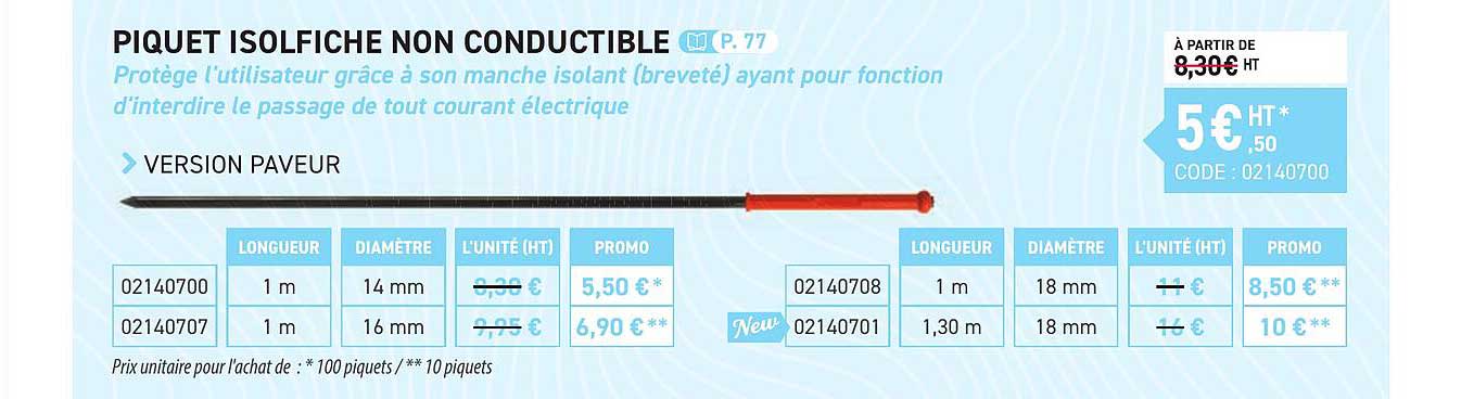 piquet isolfiche non conductible