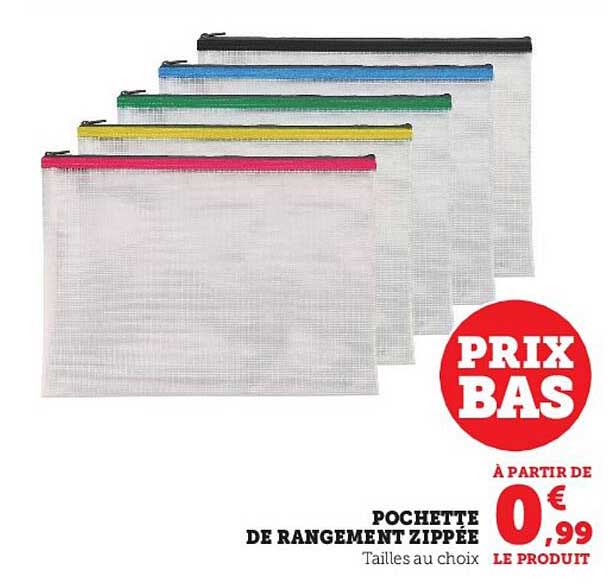 pochette de rangement zippée