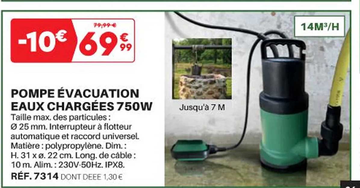 pompe évacuation eaux chargées 750w