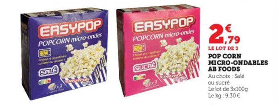 pop corn micro-ondables ab foods