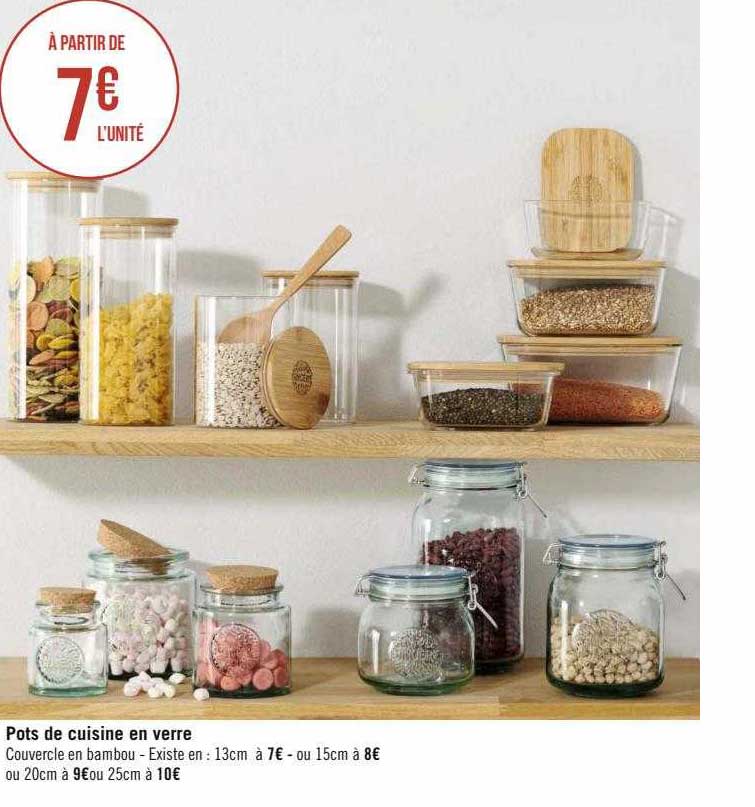 pots de cuisine en verre