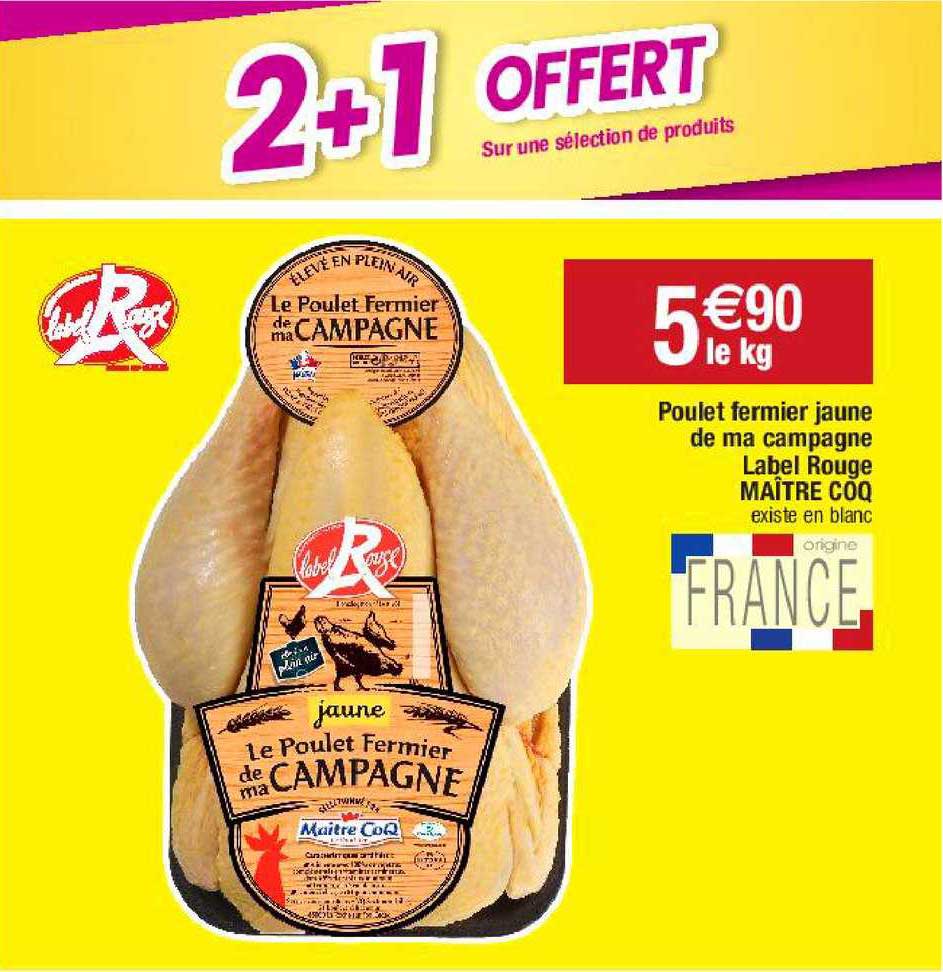 poulet fermier jaune de ma campagne label rouge maître coq