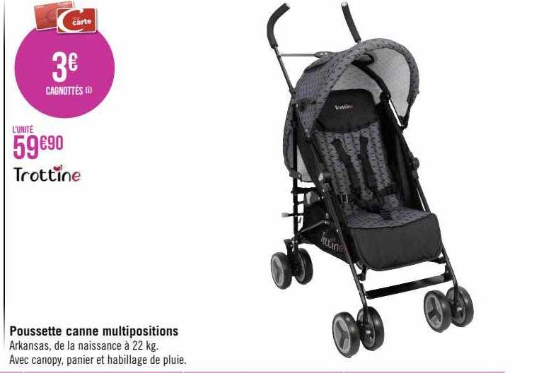 poussette canne multipositions trottine