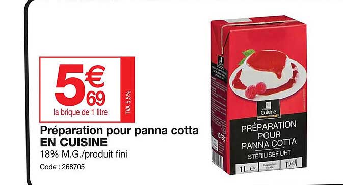 préparation pour panna cotta en cuisine
