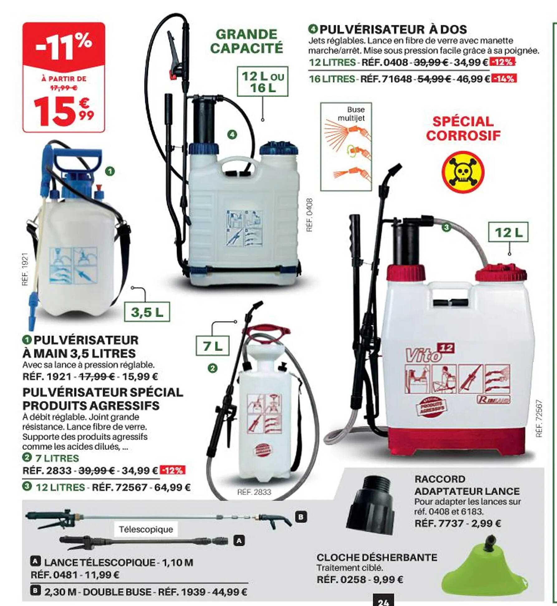 pulvérisateur à main 3,5 litres, pulvérisateur spécial produits agressifs, pulvérisateur à dos