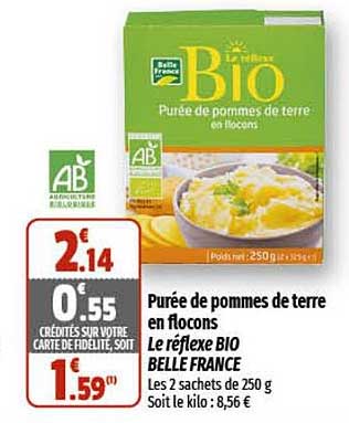 purée de pommes de terre en flocons le réflexe bio belle france
