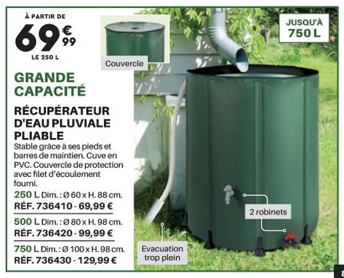 récupérateur d'eau pluviale pliable