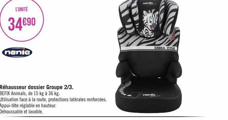 réhausseur dossier groupe 2-3 nania